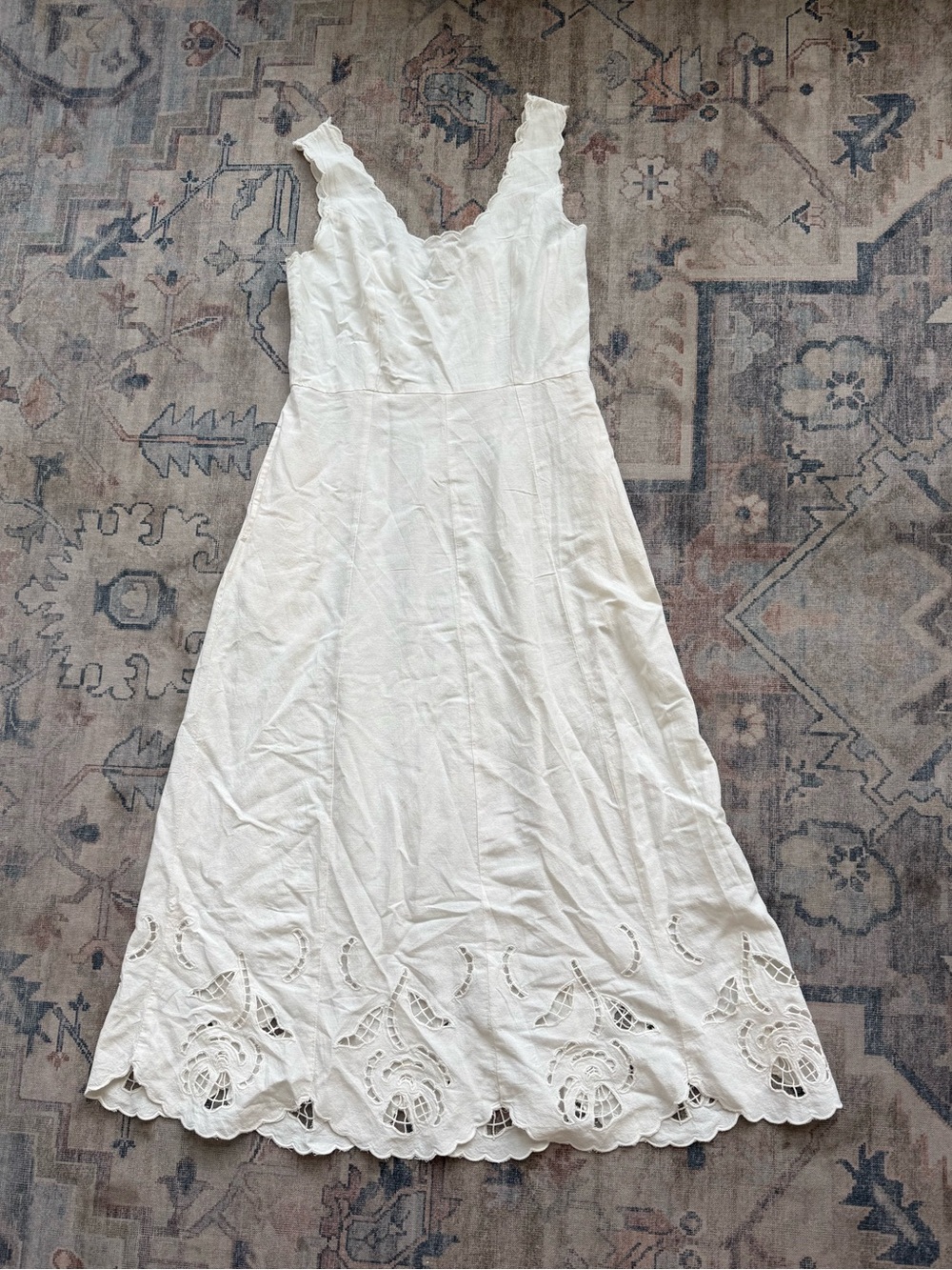 Target Women’s White Eyelet Midi Dress - Sleeveless V-Neck